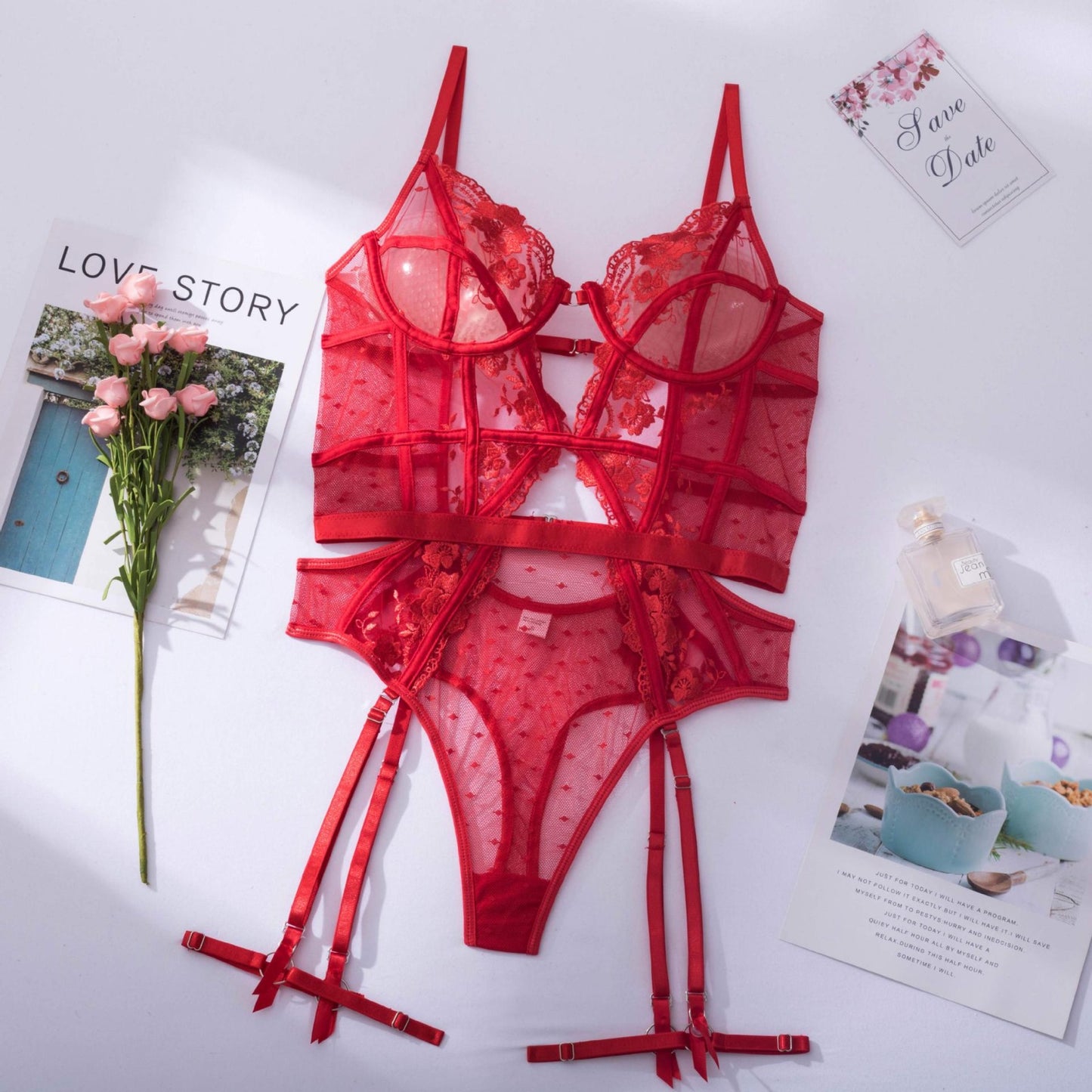 Hera | Floral low-back thong bodysuit