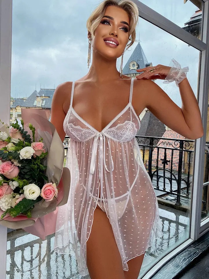 Katerina | Bridal ribbon tie nightie