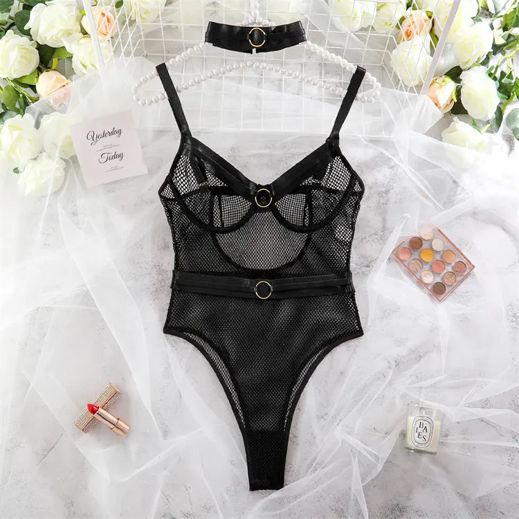 Nyx | Underwire sexy bodysuit with choker necklace