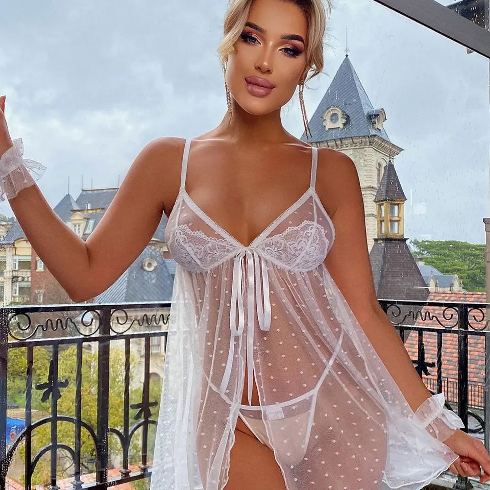 Katerina | Bridal ribbon tie nightie