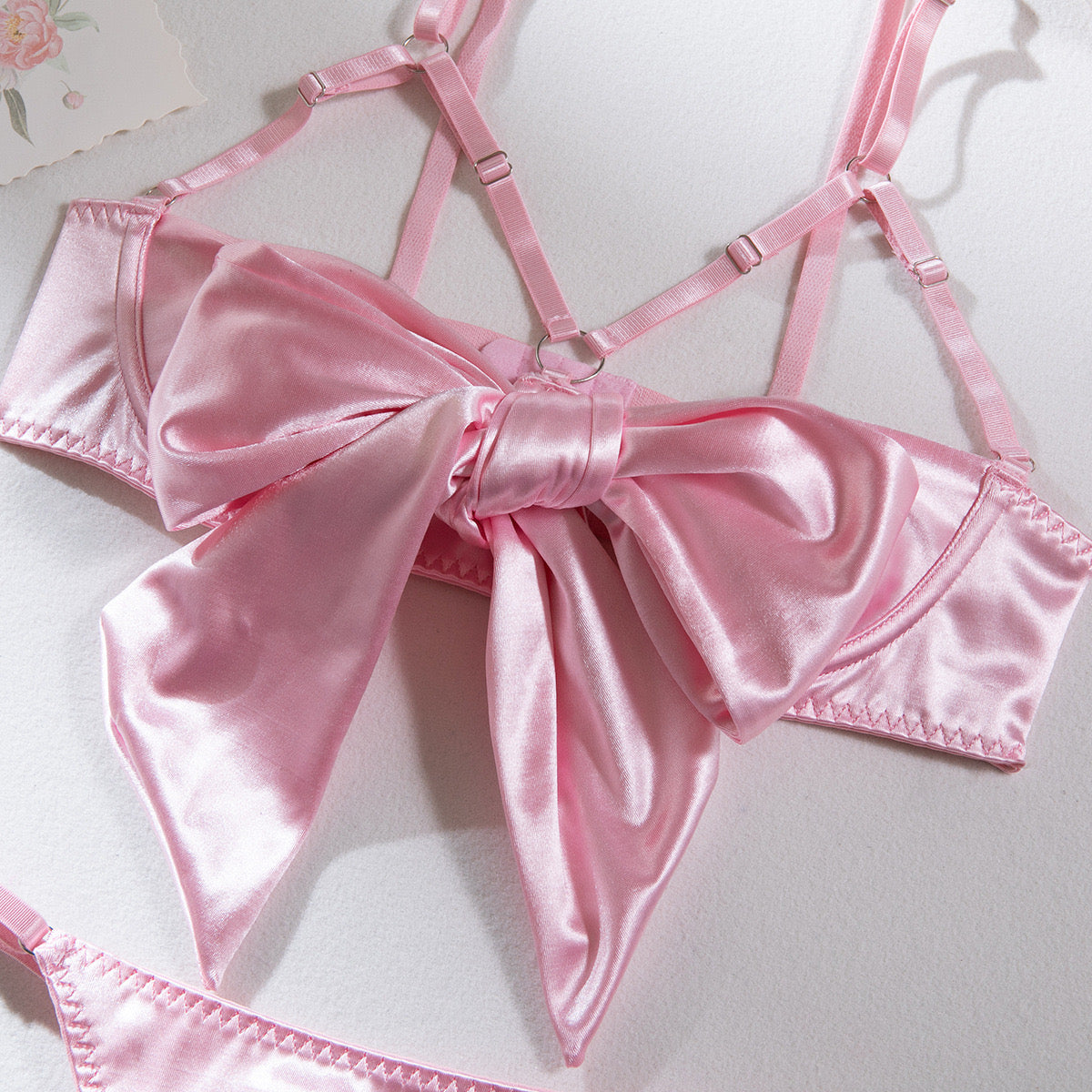 Erato | Luxurious hollow bow lingerie set