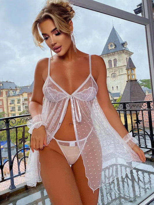 Katerina | Bridal ribbon tie nightie