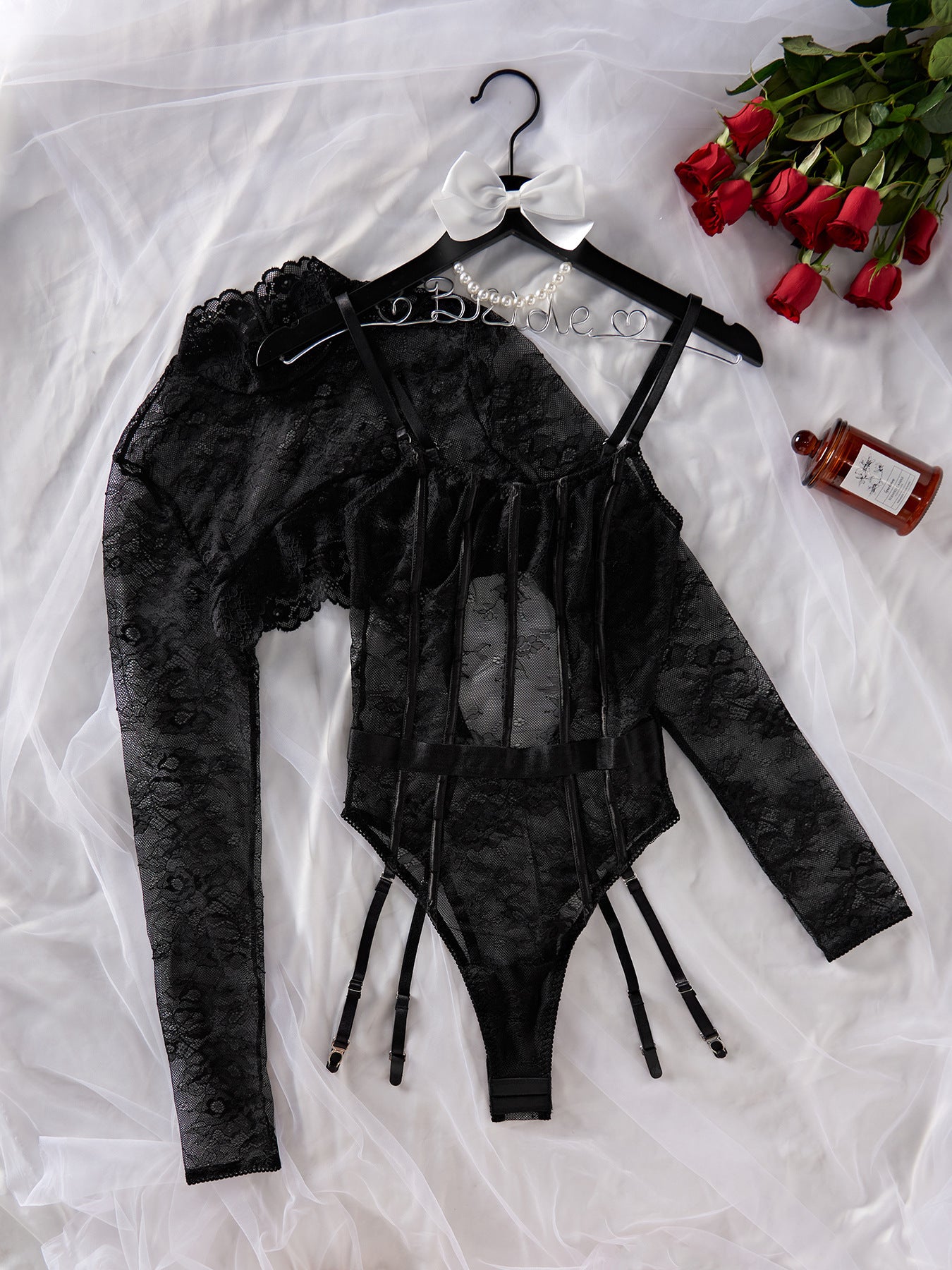 Olympia | Long sleeve lace bodysuit