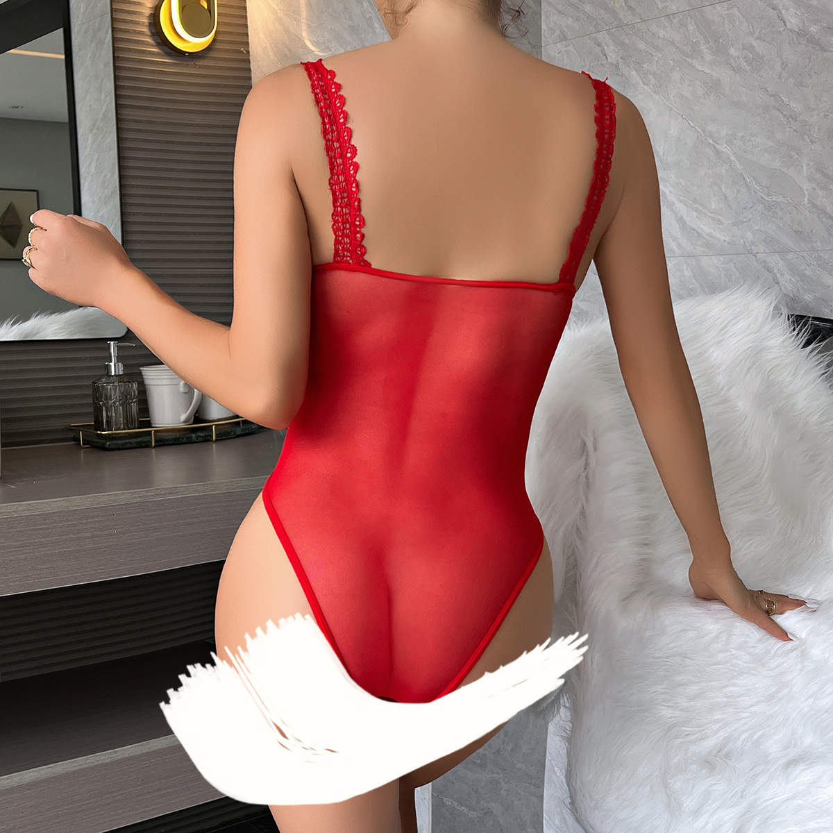 Artemis | Lace mesh teddy bodysuit